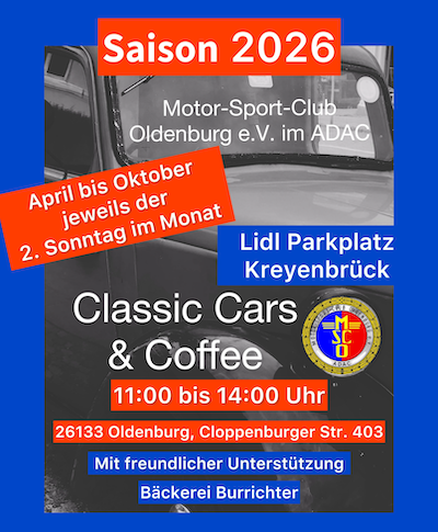 ClassicCars&Coffee Plakat Einladung April-Oktober